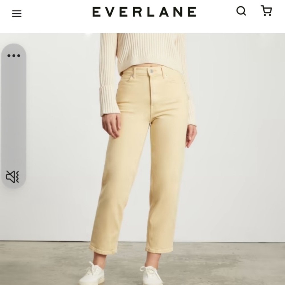 NWT Everlane way high jean in archroma soy bean sz. 28